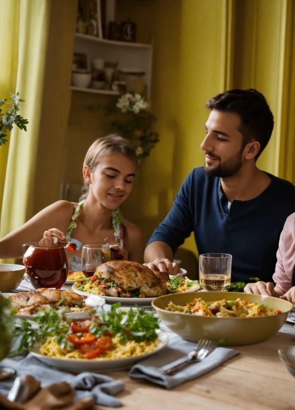 Food, Tableware, Table, Smile, Sharing, Picture Frame