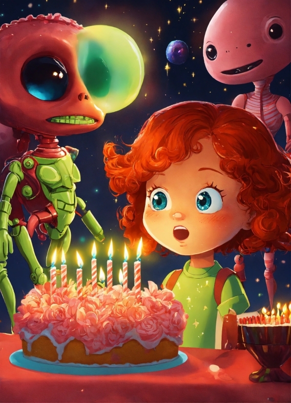 Food, Candle, Lighting, Cartoon, Orange, Birthday Candle