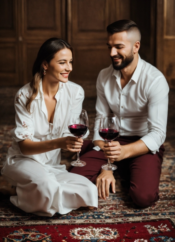 Smile, Facial Expression, Tableware, Flash Photography, Wine Glass, Temple