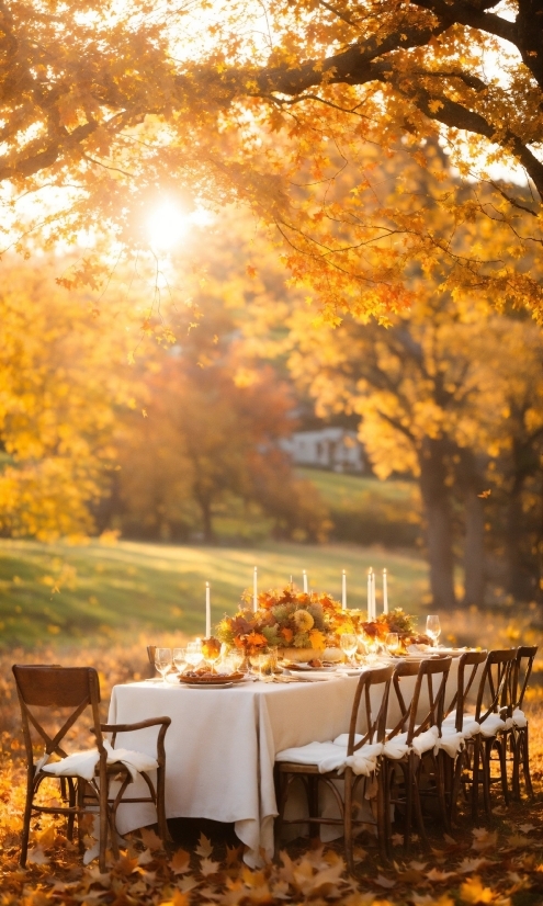 Table, Plant, Furniture, Natural Landscape, Branch, Orange