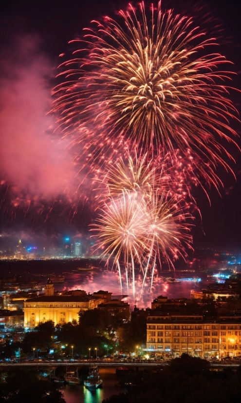 Fireworks, Atmosphere, Sky, Light, Nature, Water