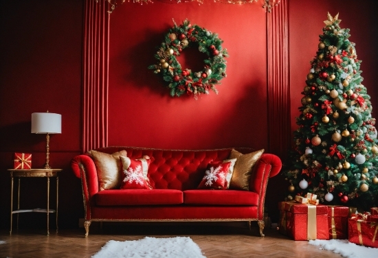 Christmas Tree, Property, Furniture, Decoration, Couch, Green