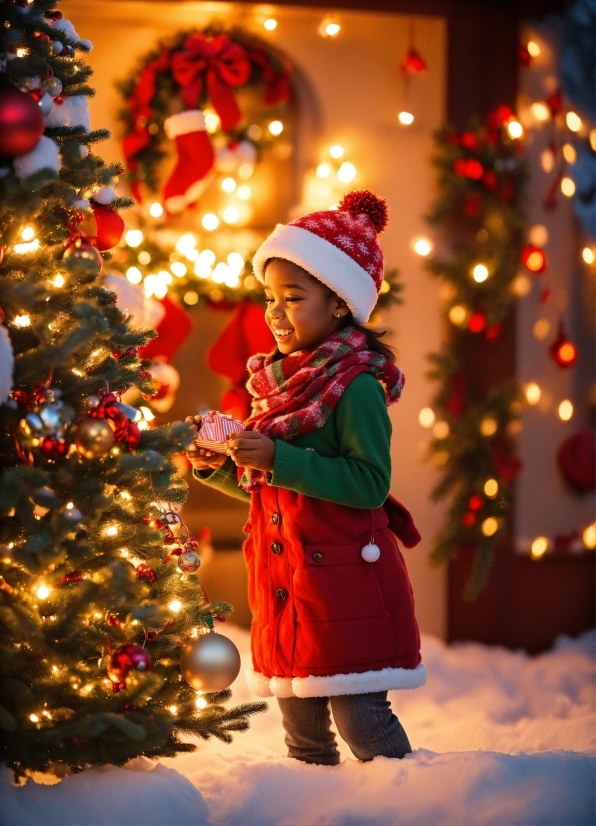 Head, Christmas Tree, Christmas Ornament, Light, Human Body, Lighting