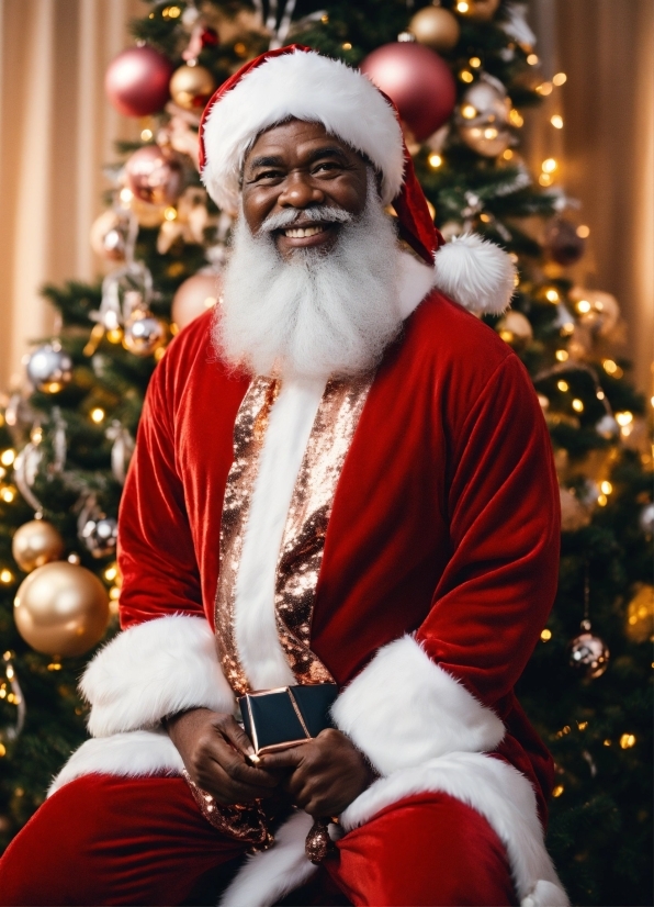 Head, Facial Expression, Smile, Christmas Tree, Beard, Human Body