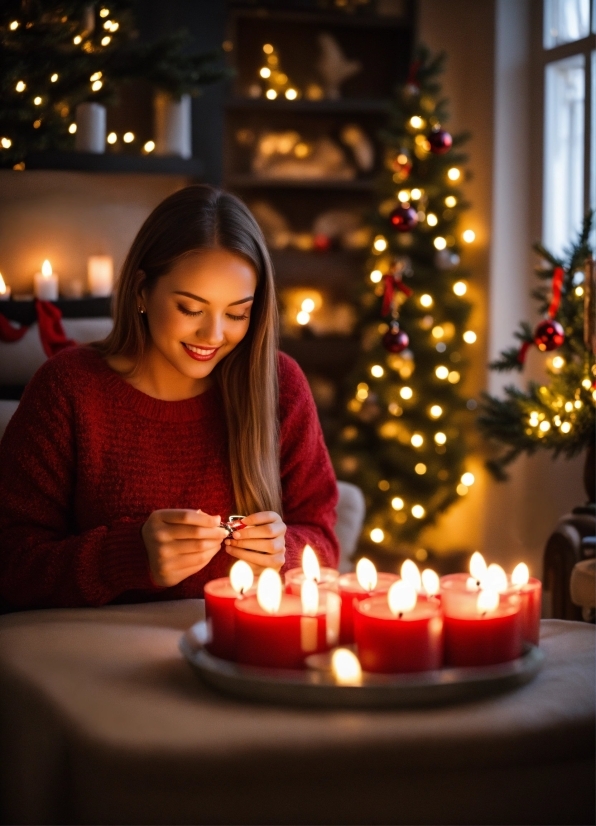 Smile, Candle, Christmas Tree, Wax, Tree, Happy