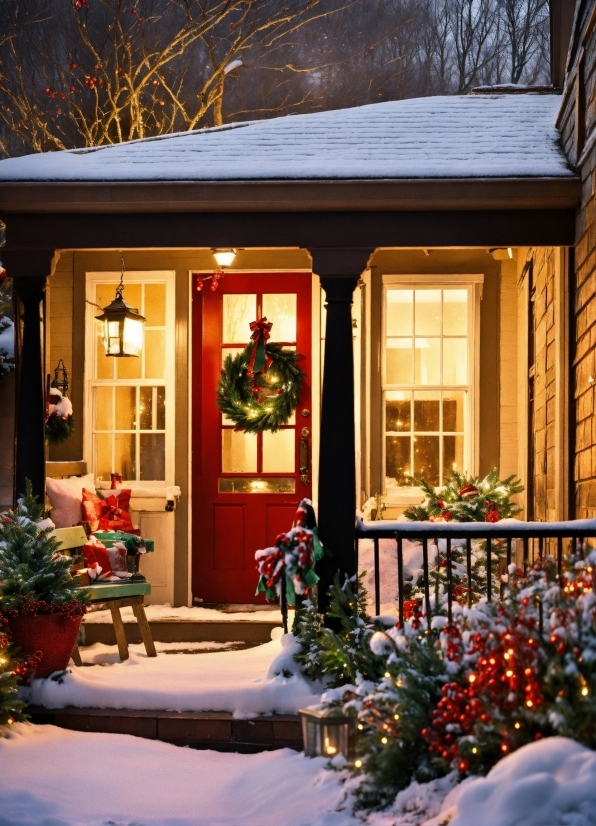 Plant, Property, Window, White, Snow, Light