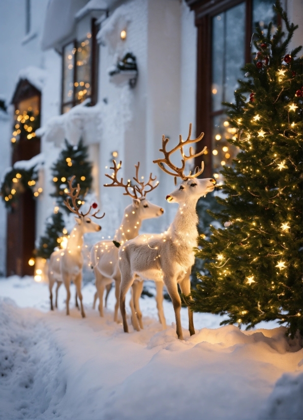 Window, Light, Snow, Nature, Christmas Tree, Branch