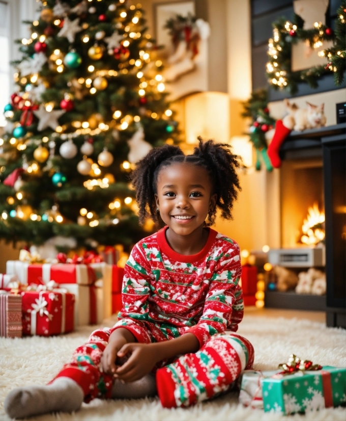 Christmas Tree, Smile, Photograph, White, Light, Green