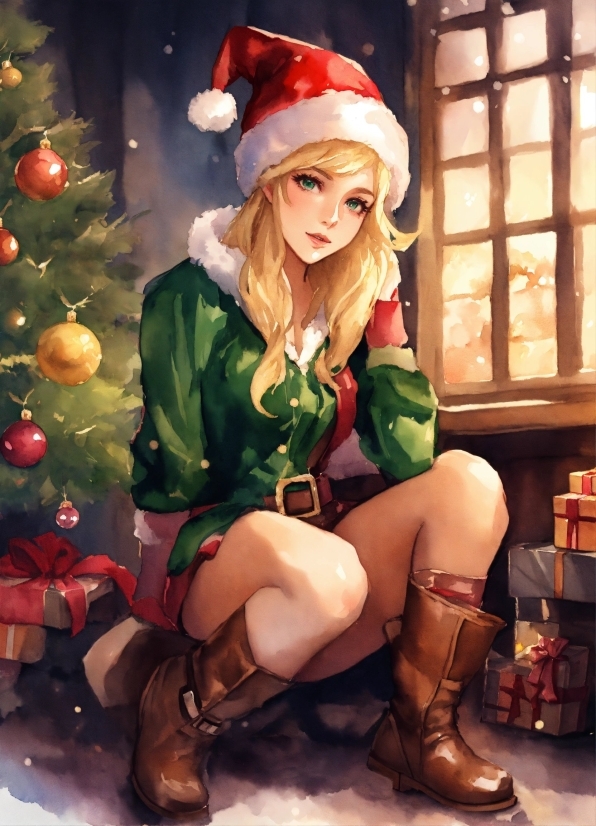 Shoe, Leg, Christmas Tree, Window, Thigh, Knee