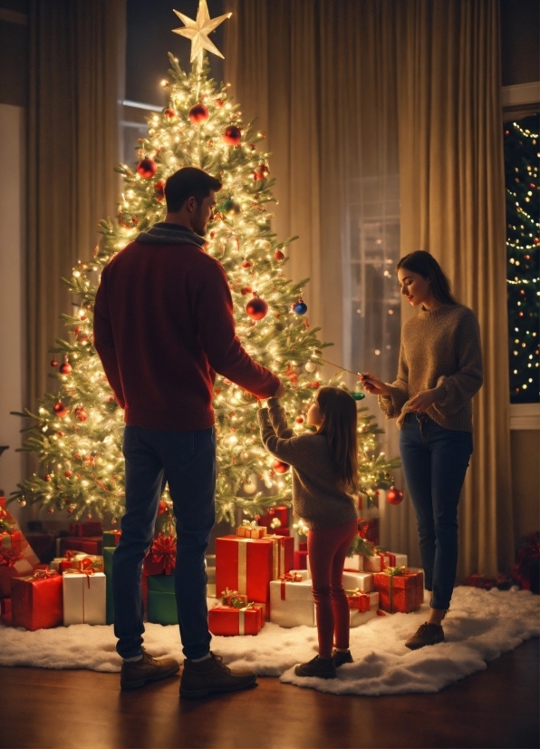 Christmas Tree, Trousers, Light, Lighting, Standing, Plant