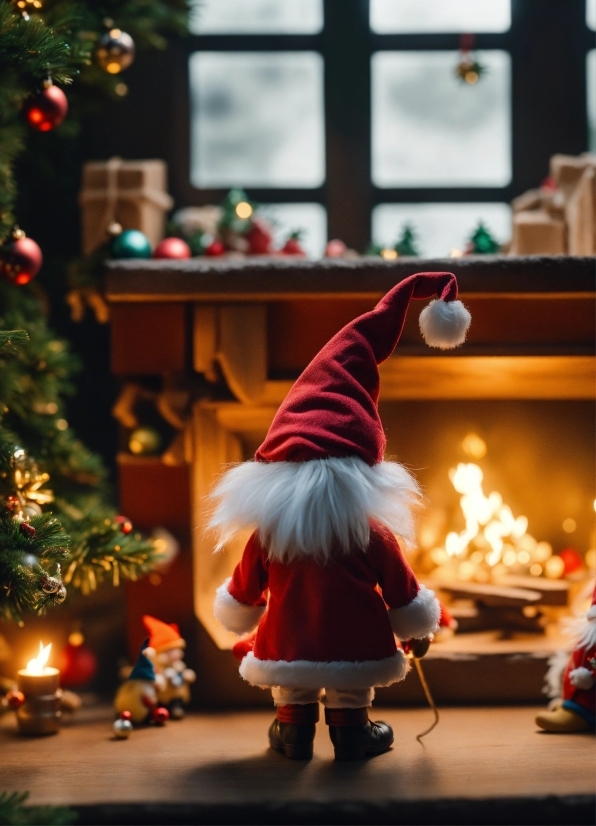 Photograph, Christmas Tree, Light, Window, Orange, Plant