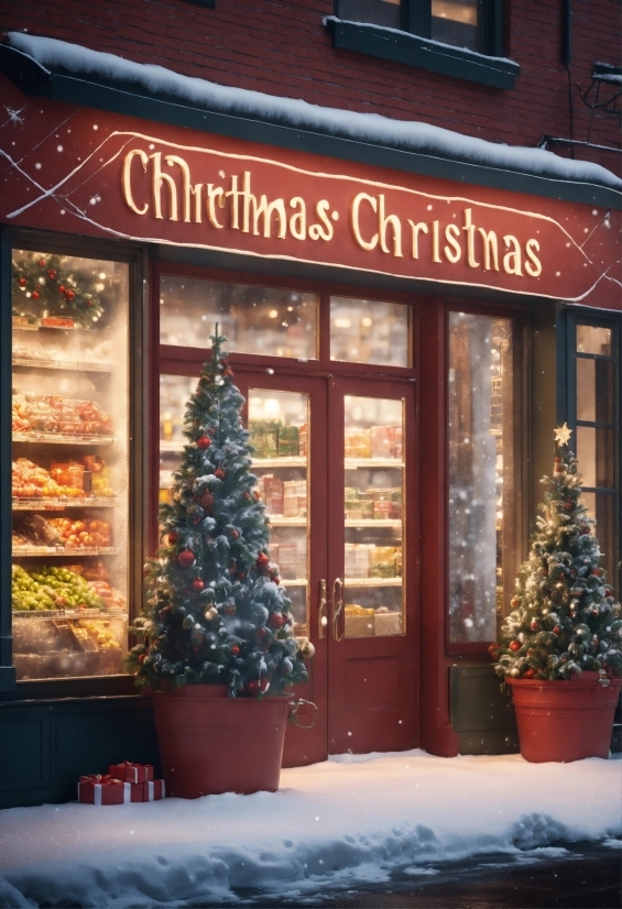 Christmas Tree, Property, Window, World, Snow, Fixture