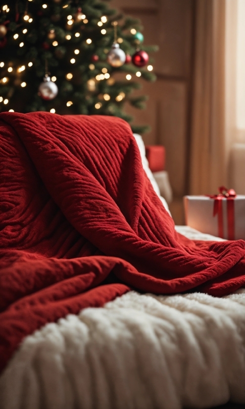 Christmas Tree, Light, Comfort, Interior Design, Wood, Red