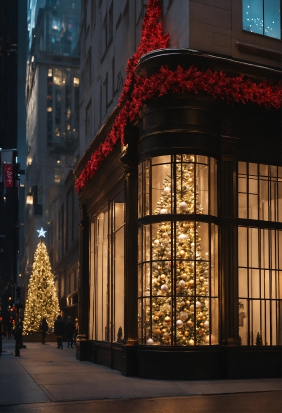 Building, Window, Light, Christmas Tree, Plant, Neighbourhood