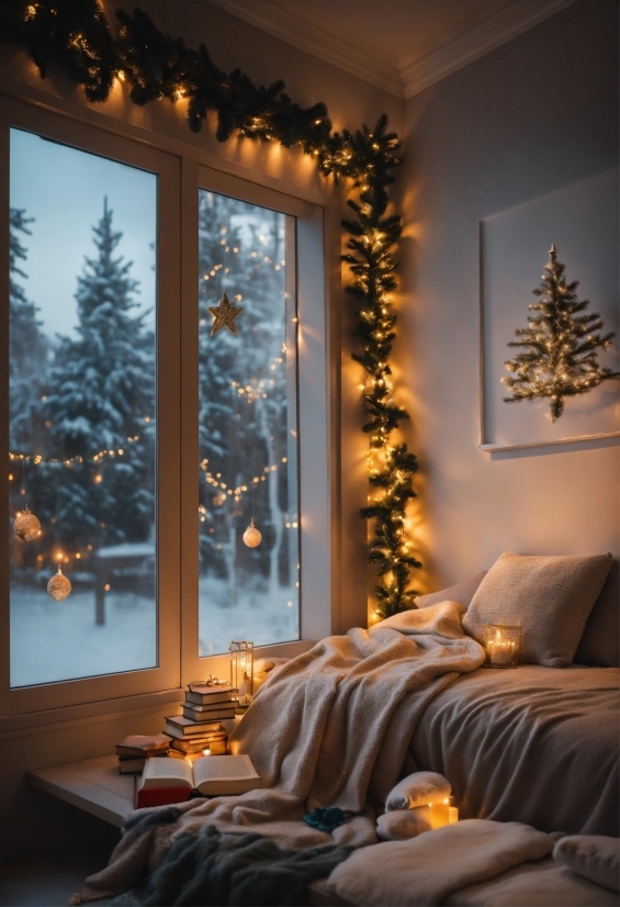 Property, Christmas Tree, Plant, Window, Wood, Branch