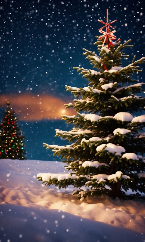 Sky, Plant, Christmas Tree, Snow, World, Nature