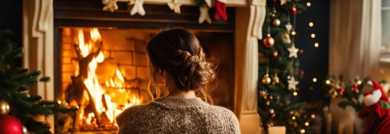 Christmas Tree, Wood, Long Hair, Event, Fun, Brown Hair