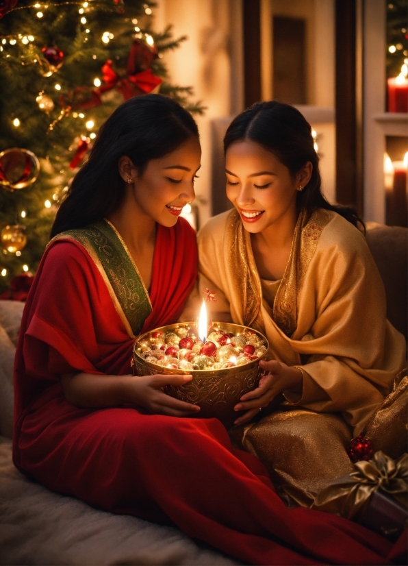 Face, Smile, Christmas Tree, Food, Facial Expression, Candle