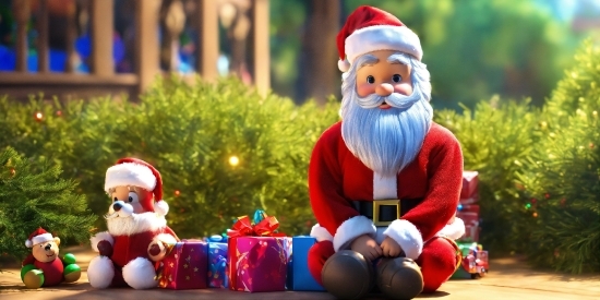 Plant, Toy, Happy, Grass, Lawn Ornament, Santa Claus