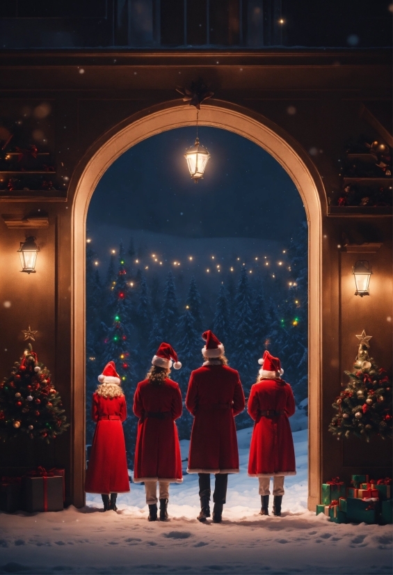 Christmas Tree, Window, World, Standing, Building, Ornament