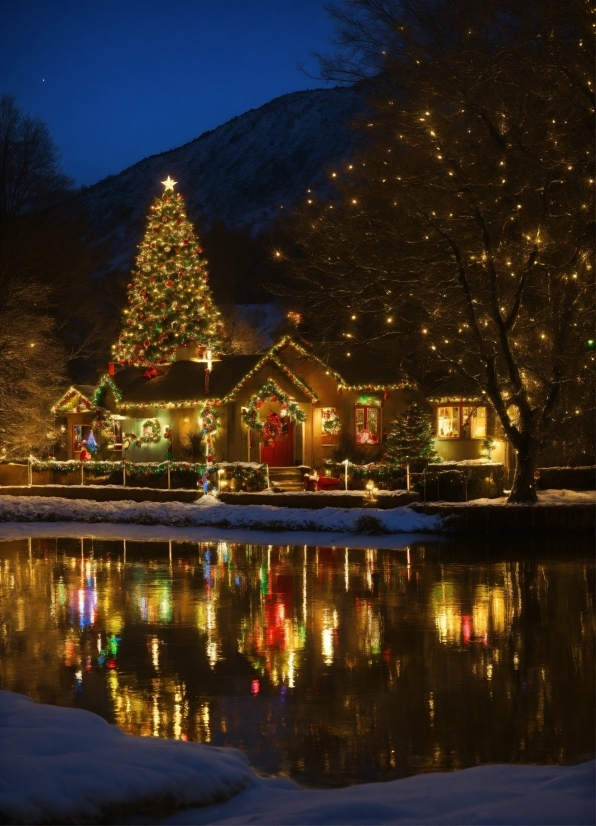 Water, Christmas Tree, Building, Sky, World, Tree