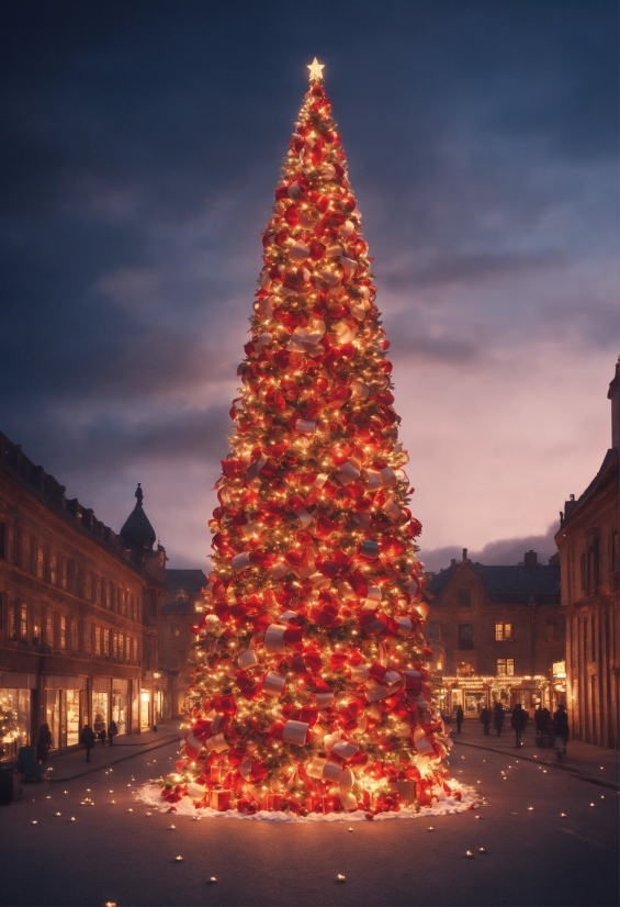 Christmas Tree, Sky, Plant, Christmas Ornament, Cloud, Larch