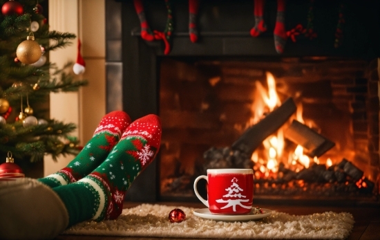 Christmas Tree, Light, Fire, Wood, Red, Flame