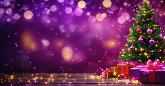 Plant, Christmas Tree, Purple, Light, Nature, Lighting