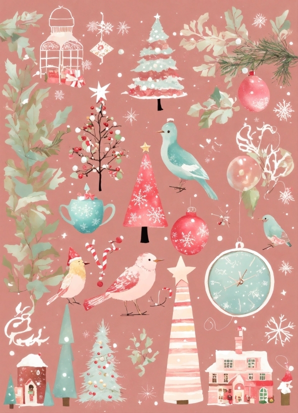 Bird, Textile, Pink, Creative Arts, Font, Art