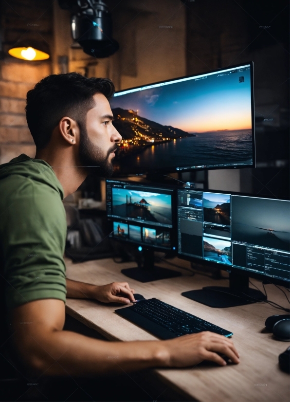 Computer, Personal Computer, Computer Monitor, Computer Keyboard, Peripheral, Table