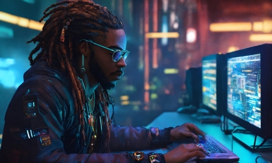 Computer, Personal Computer, Cornrows, Audio Equipment, Music Artist, Entertainment