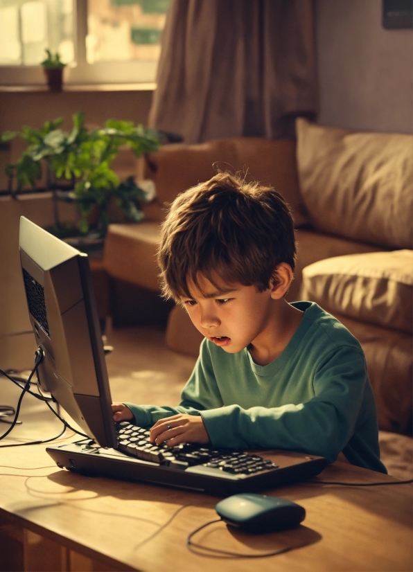 Computer, Personal Computer, Plant, Table, Laptop, Desk