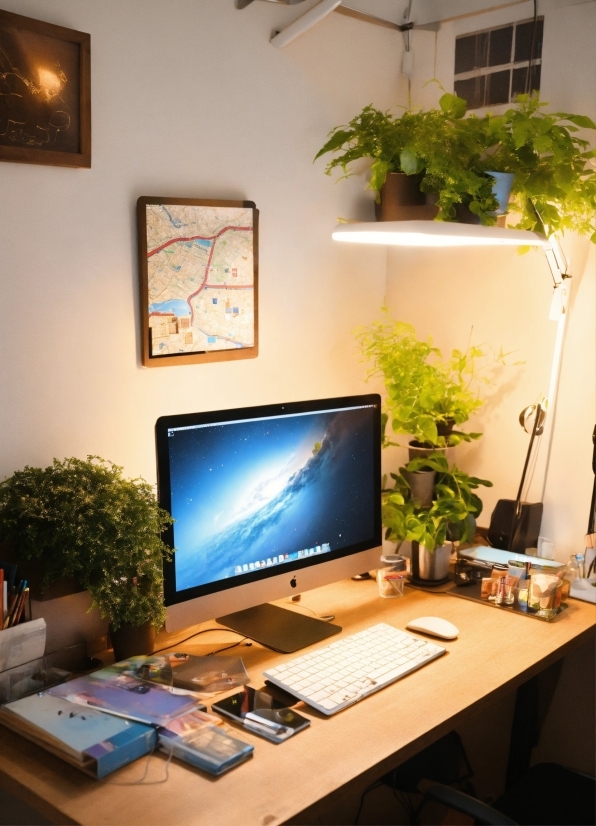 Table, Computer, Plant, Furniture, Personal Computer, Property