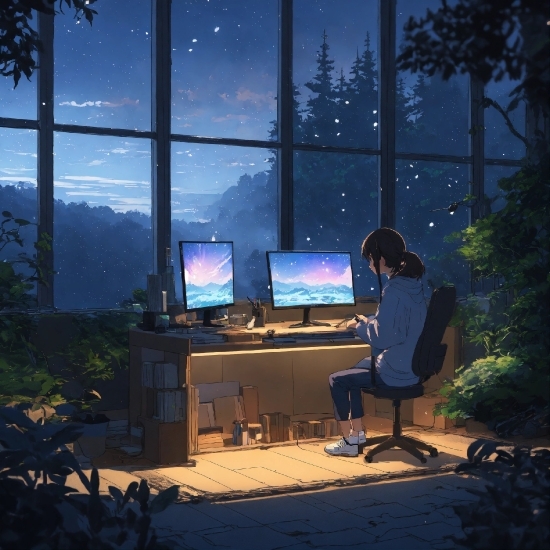 Computer, Sky, Personal Computer, Plant, Cloud, Computer Monitor