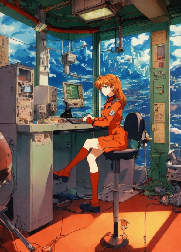 Cartoon, Art, Desk, Engineering, Machine, Technology