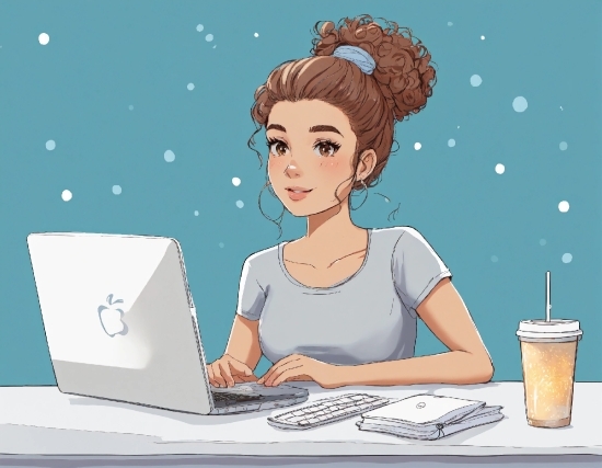 Laptop, Computer, Personal Computer, Facial Expression, Cartoon, Gesture