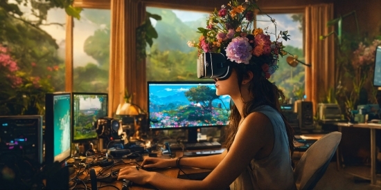 Plant, Flower, Computer Monitor, Computer, Tree, Leisure