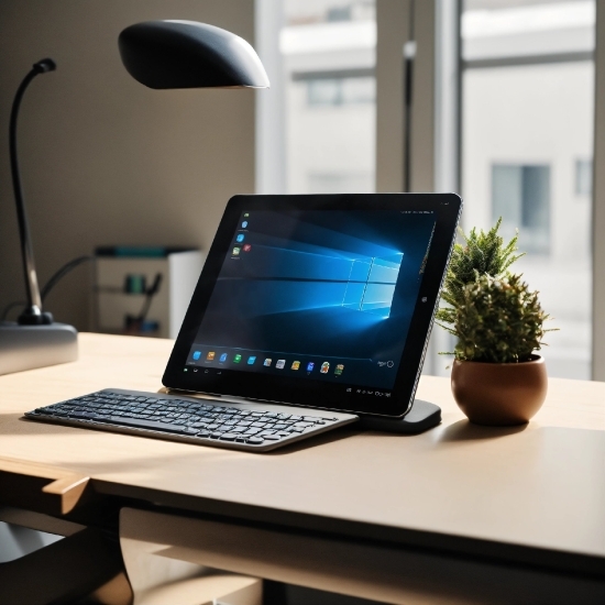 Computer, Personal Computer, Table, Netbook, Computer Desk, Plant