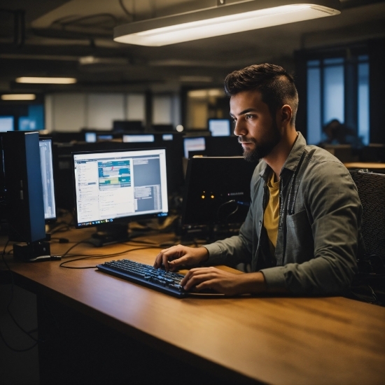 Computer, Table, Personal Computer, Computer Monitor, Peripheral, Computer Keyboard