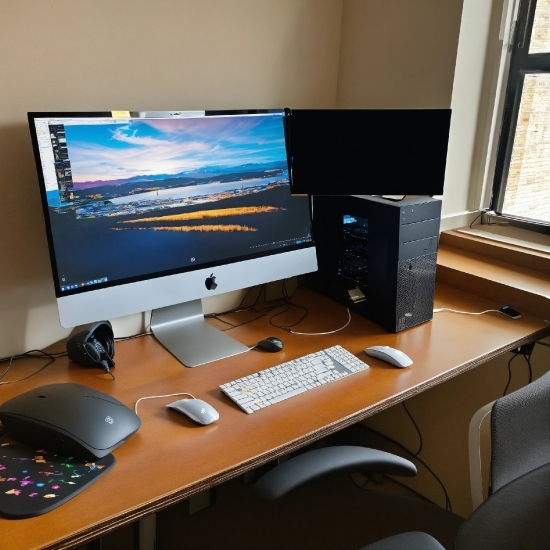 Computer, Table, Personal Computer, Computer Monitor, Furniture, Computer Keyboard