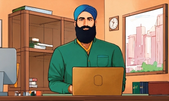 Beard, Laptop, Personal Computer, Computer, Event, Facial Hair