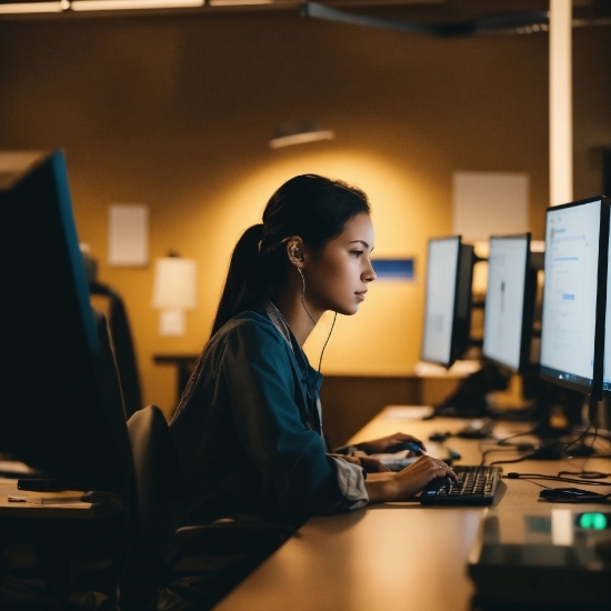 Computer, Personal Computer, Desk, Computer Monitor, Peripheral, Computer Keyboard