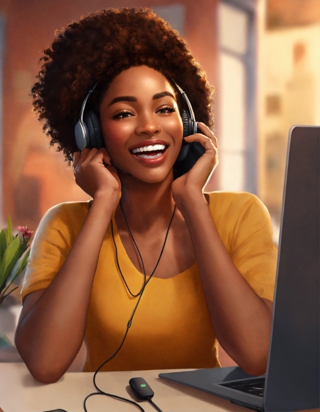 Smile, Skin, Jheri Curl, Arm, Eyebrow, Computer