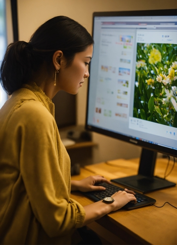 Computer, Personal Computer, Computer Monitor, Table, Output Device, Peripheral