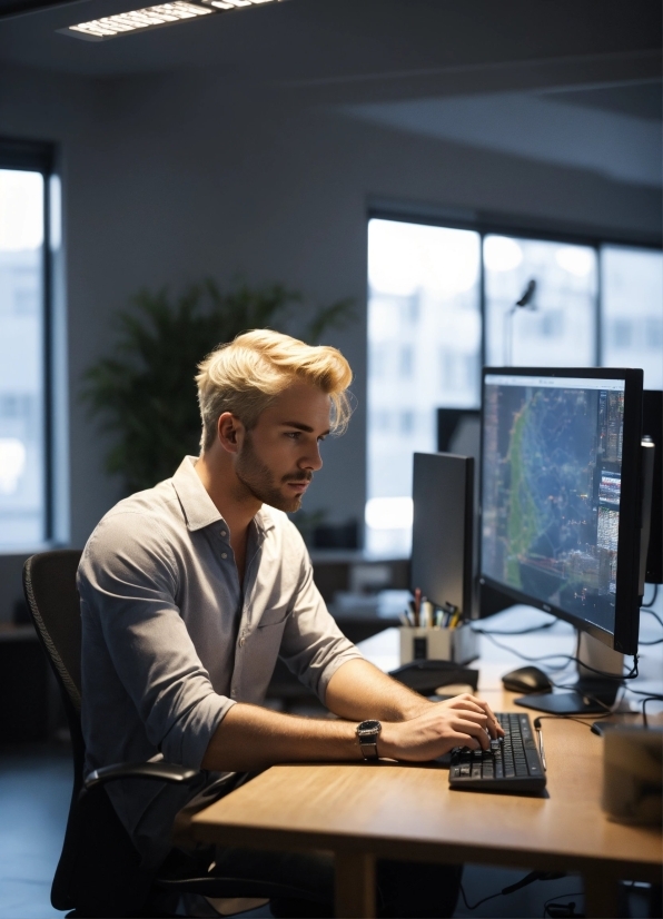 Computer, Table, Personal Computer, Computer Monitor, Furniture, Computer Keyboard