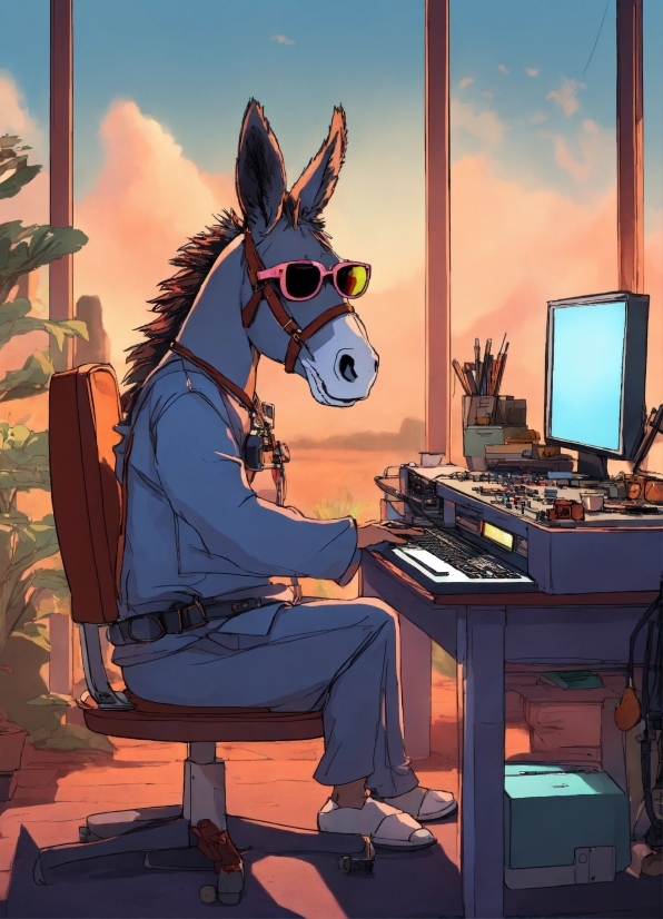 Cloud, Sky, Cartoon, Table, Computer Keyboard, Fawn