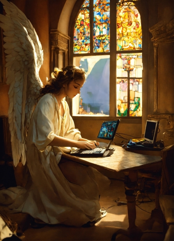 Laptop, Computer, Window, Personal Computer, Lighting, Table