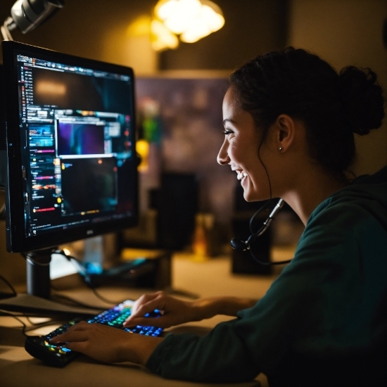 Computer, Smile, Lighting, Personal Computer, Gadget, Flash Photography