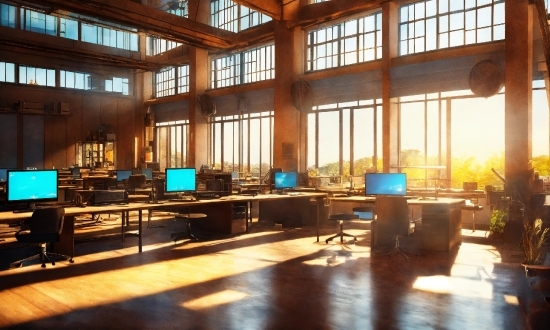 Computer, Table, Interior Design, Wood, Computer Monitor, Desk