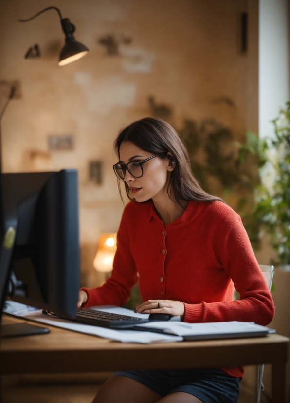 Glasses, Vision Care, Table, Plant, Eyewear, Personal Computer